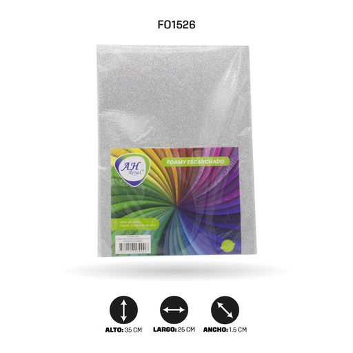 [FO1526] FOAMY 1/8 AH ROYAL ESCARCHADO PLATA X10 UND [1526]