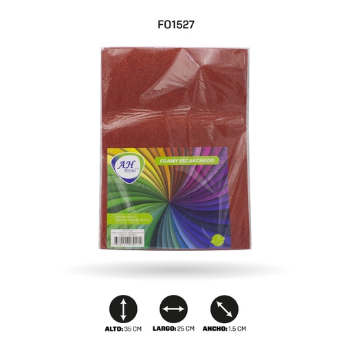 [FO1527] FOAMY 1/8 AH ROYAL ESCARCHADO ROJO X10 UND [1527]