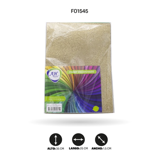 [FO1545] FOAMY 1/8 AH ROYAL ESCARCHADO CHAMPAGNA X10 UND [1545]