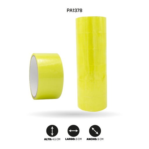 [PA1378] CINTA TRANSPARENTE AMARILLA 34mt x45mmx38mc [PAC4772]
