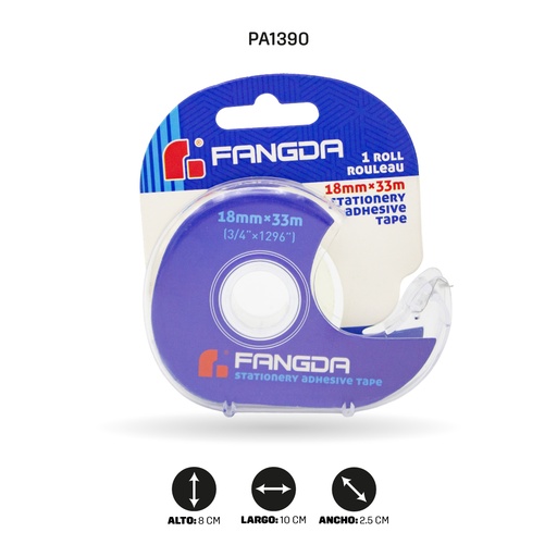 [PA1390] CINTA ESCOLAR 20M CON DISPENSADOR 18 mm x 40 mic x 20 mts  [PAC4773]