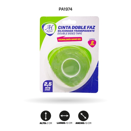 [PA1391] CINTA AH ROYAL SILICONADA DOBLE FAZ 2.5mx18mx2MM [PAC4774]