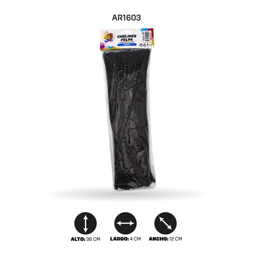 [AR1603] CHELINES BRILLANTES NEGRO A091BOLSA X 100 [PAC4316]