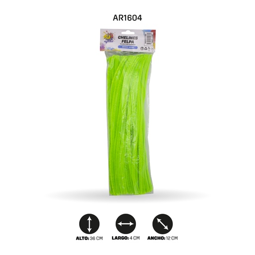 [AR1604] CHELINES COLOR VERDE NEON A034BOLSA X 100 [PAC4318]