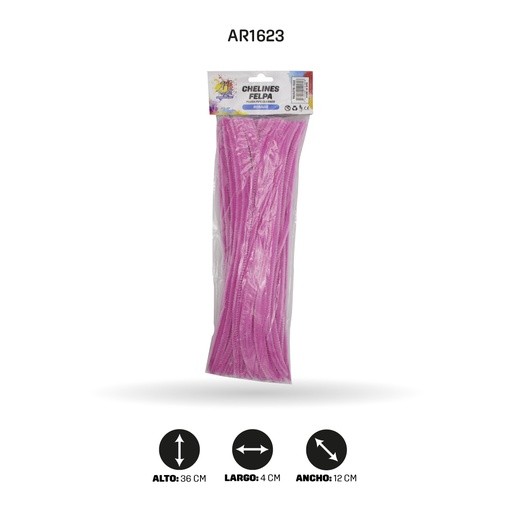 [AR1623] CHELINES COLORES ROSADO BOLSA X 100 A026 [PAC5370]