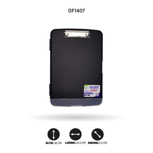 [OF1407] TABLA AH ROYAL PORTADOCUMENTOS Y PORTA LAPICERO A4 COLOR NEGRO [PAC5393-1407]