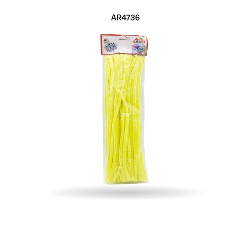[AR4736] CHELINES DE FELPA COLOR PASTEL AMARILLO100pcs [PAC4326-1612]