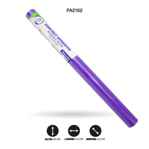 [PA2162] PAPEL CONTAC AH ROYAL MORADO NEON 2019 DE 3 mts x 45 cms [PAC5433]
