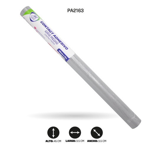 [PA2163] PAPEL CONTAC AH ROYAL GRIS MEDIO 2021 DE 3 mts x 45 cms [PAC5434]