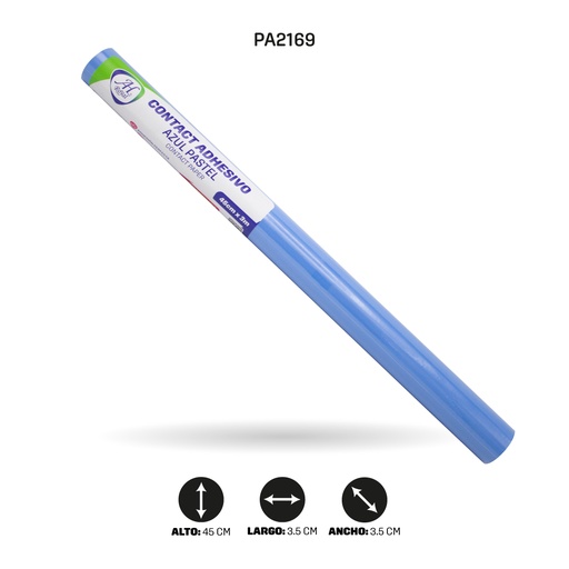 [PA2169] PAPEL CONTAC AH ROYAL AZUL PASTEL 2009  DE 3 mts x 45 cms [PAC5440]