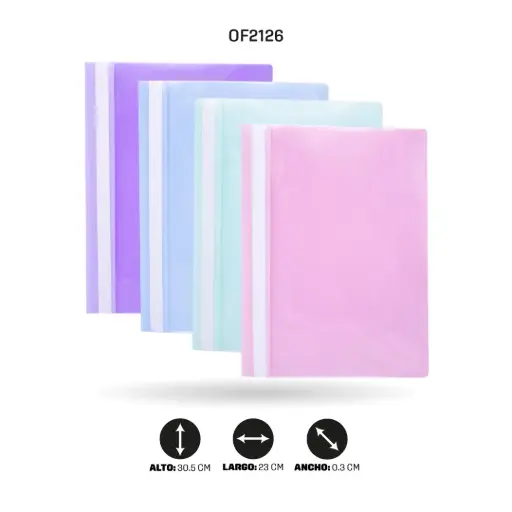 [OF2126] CARPETA  A4 AH ROYAL CON GANCHO COLOR PASTEL   /BAG, TAPA 14MIC, BAJO 35MIC [PAC4783]