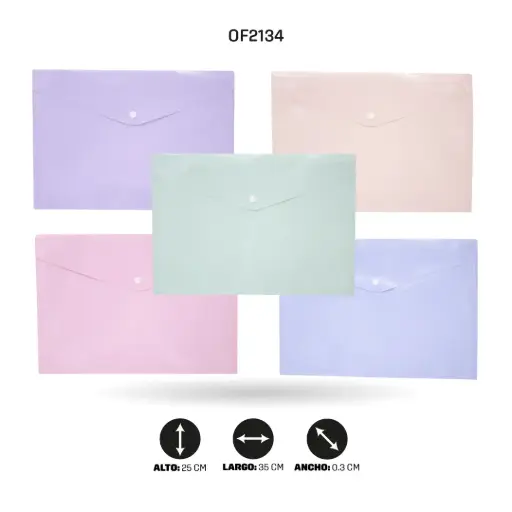 [OF2134] CARPETA AH ROYAL PASTEL DE BOTON  FC-18CA, 12PCS/BAG,35GRS [PAC4791]