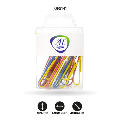 [OF2141] CLIP AH ROYAL DE COLORES YUMBO 50MM X 20 PIEZAS [PAC4401]