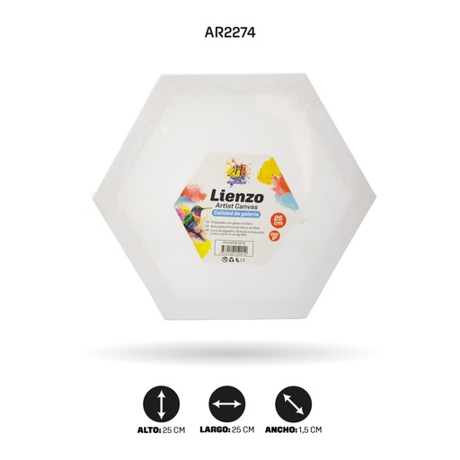 [AR2274] LIENZO HEXAGONAL 25CM [PAC4839-2274]
