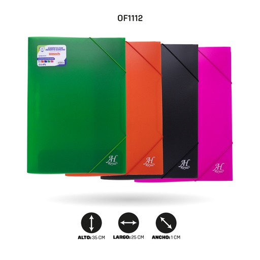 [OF1112] CARPETA AH ROYAL LISA OFICIO 45 micras [PAC5343]