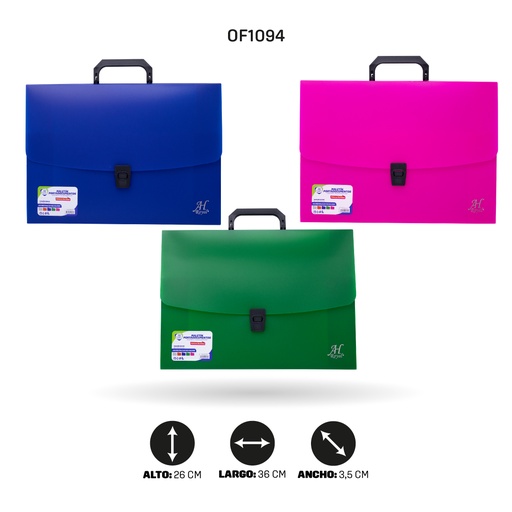 [OF1094] MALETÍN AHROYAL PORTADOCUMENTOS TAMAÑO OFICIO 36x26x3,5 ancho[PAC5349]