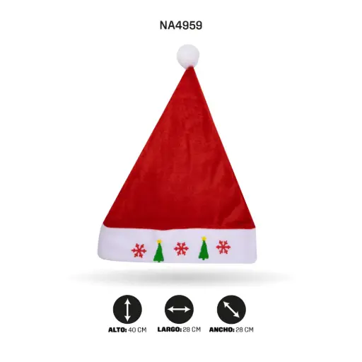 [NA4959] GORRO DE NAVIDAD GORRO DE NAVIDAD COPOS DE NIEVE Y ARBOLES -9 [PAC4921]