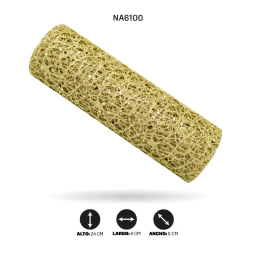[NA6100] MALLA 24cm x 5y DORADO [PAC4970]