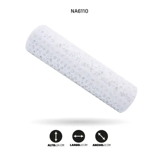 [NA6110] MALLA 24cm x 5y BLANCO PERLADO [PAC4998]