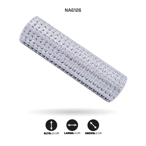 [NA6126] MALLA 24cm x 5y PLATEADO [PAC5026]