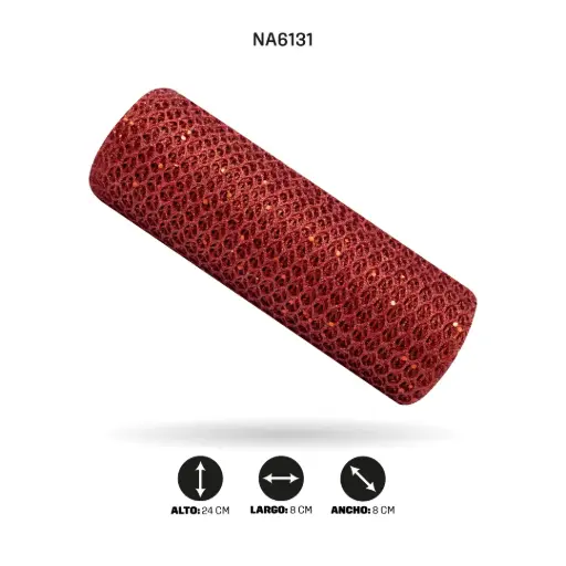 [NA6131] MALLA 24cm x 5y ROJO CARMESÍ [PAC5038]