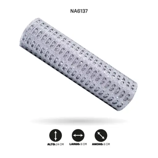 [NA6137] MALLA 24cm x 5y PLATEADO [PAC5052]