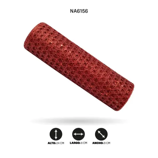 [NA6156] MALLA 24cm x 5y ROJO ESCARLATA [PAC5077]
