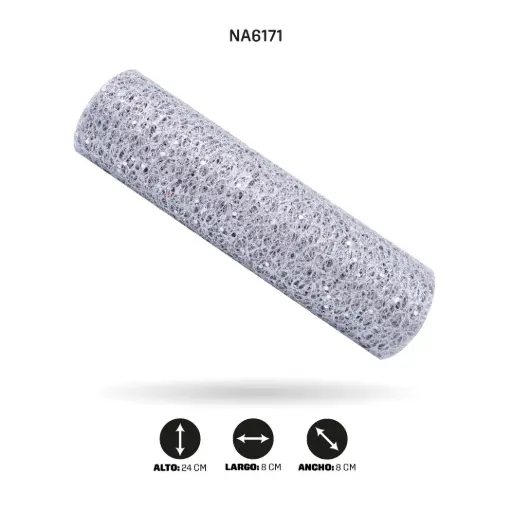 [NA6171] MALLA 24cm x 5y PLATEADO [PAC5104]