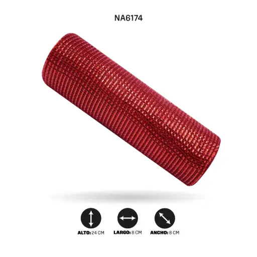 [NA6174] MALLA 24 cm x 7m ROJO ESCARLATA [PAC5109]