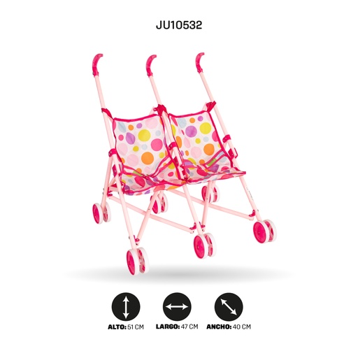 [JU10532] COCHE DOBLE PARA MUÑECA [0881MA]