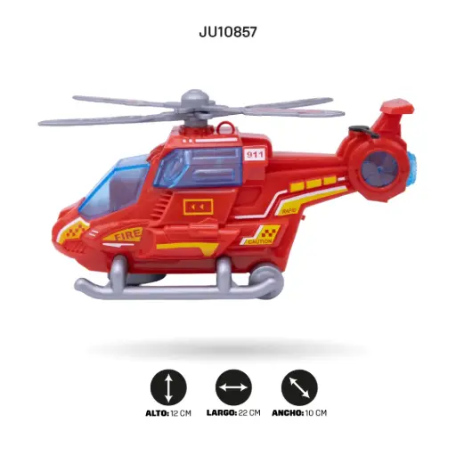 [JU10857] HELICÓPTERO ELÉCTRICO UNIVERSAL CON MÚSICA Y LUZ EN SPRAY (FUEGO) [8846]