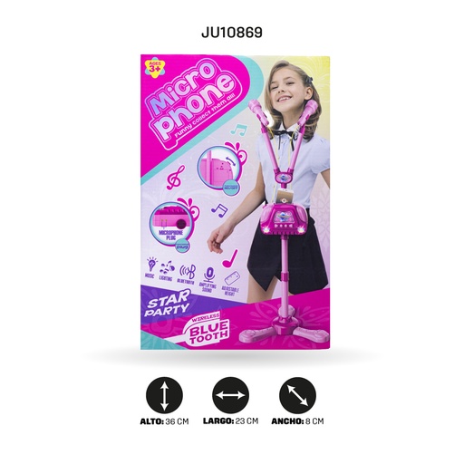 [JU10869] MICRÓFONO DOBLE BLUETOOTH [5039A]