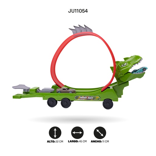 [JU11054] VAGONES DE TREN CON CATAPULTA DE DINOSAURIOS [424-1]