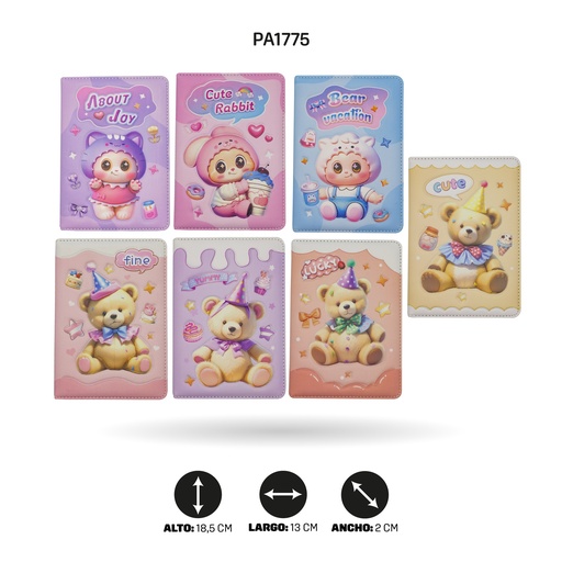 [PA1775] AGENDA DE OSOS Y GATITOS DE 132 HOJAS 32K1022-14/13 2 MOTIVOS [PAC4759]