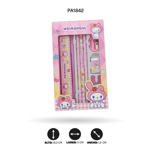 [PA1842] SET DE LAPIZ PARA NIÑA Y NIÑO 6 MOTIVOS KM-9228  [PAC4585]