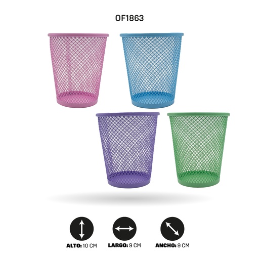 [OF1863] PORTALAPICEROS TIPO VASO COLORES PASTEL ZJL-0056 4 COLORES [PAC4607]