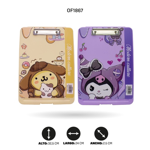 [OF1867] TABLA PORTADOCUMENTOS ESTAMPADO, 4 MOTIVOS MM02A [PAC4625]