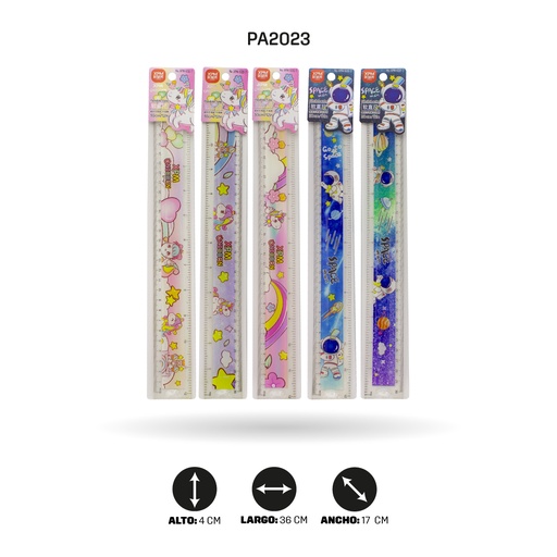 [PA2023] REGLA SILICONA DE UNICORNIO Y ASTRONAUTA 30CM XPM-630-2/7 DISPLX 24 [PAC4718]