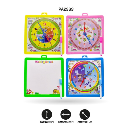 [PA2363] TABLERO TIPO RELOJ CON BORRADOR Y MARCADOR 902S [PAC4742]