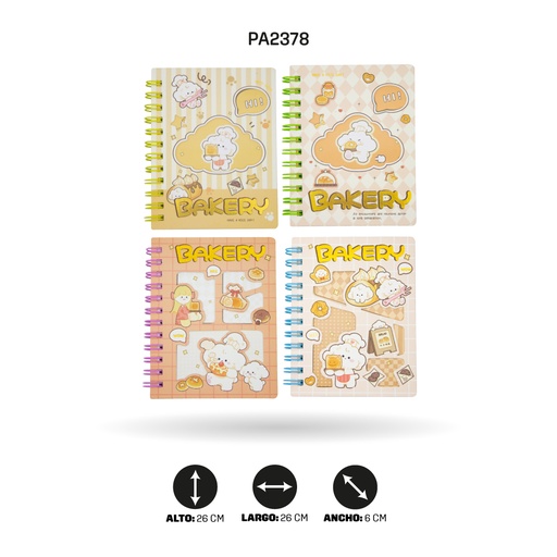 [PA2378] AGENDA DE OSISTOS COCINEROS 4 MOTIVOS A7-888-38 DISPLX24 [PAC4755]