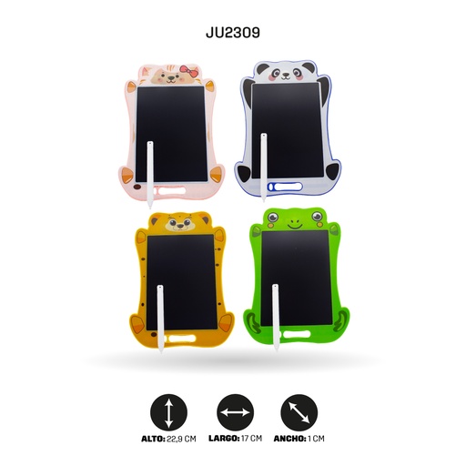 [JU2409] TABLET DE DIBUJO ANIMALES LCD 4 MOTIVOS [PAC4725]