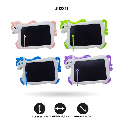 [JU2371] TABLERO UNICORNIO LCD, 4 MOTIVOS [PAC4746]