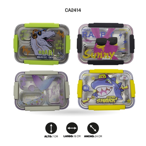 [CA2414] LONCHERA INFANTIL EN ACERO INOXIDABLE 4 MOTIVOS 886 [PAC4795]
