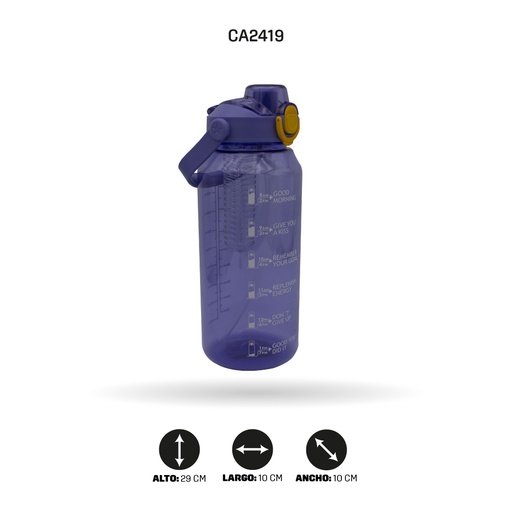 [CA2419] TERMO COLOR VIOLETA 2000ML 2356- TRANSPARENTE [PAC4802]