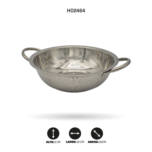 [HO2464] ESCURRIDOR METALICO DE COMIDA 26CM [PAC5316]