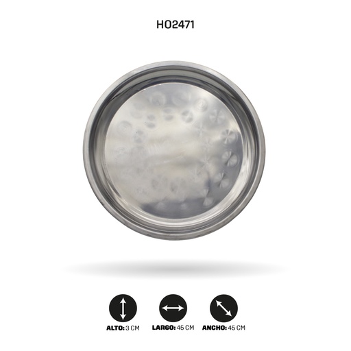 [HO2471] BANDEJA ACERO REDONDA 06 -45CM [PAC5322]