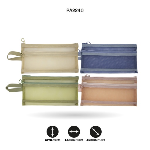 [PA2240] CARTUCHERA TRASLUCIDA 4 COLORES DISPLAY X24 TY2002  [PAC4544]