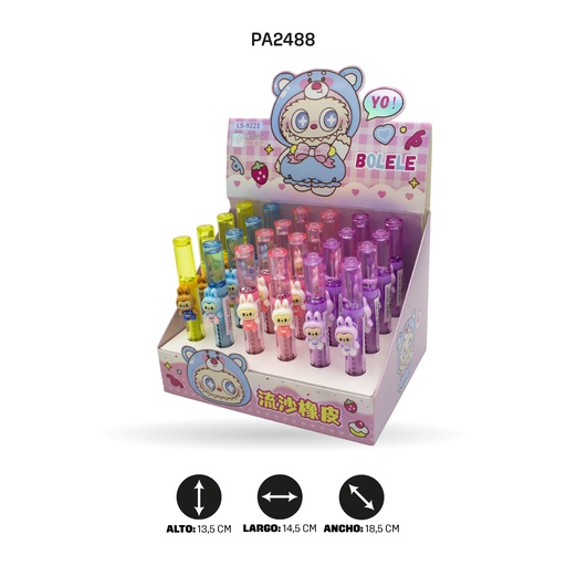 [PA2488] BORRADOR DE BOLELE, 4 MOTIVOS LS-9221B DISPLEY x 24 [PAC4629]