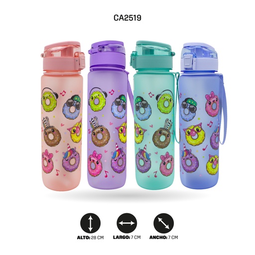 [CA2519] TERMO DE DONITAS Y STICKERS, 4 MOTIVOS 8078 -1000ML [PAC4956]