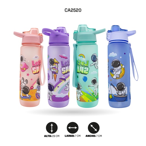 [CA2520] TERMO DE ASTRONAUTA CON STICKER, 4 MOTIVOS 8027-9 -1000ML [PAC4957]